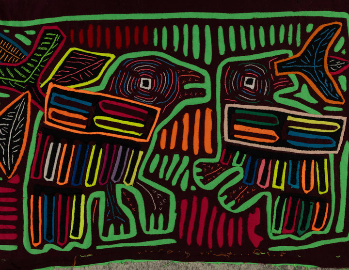 Burgundy And Green Mother And Son Mola