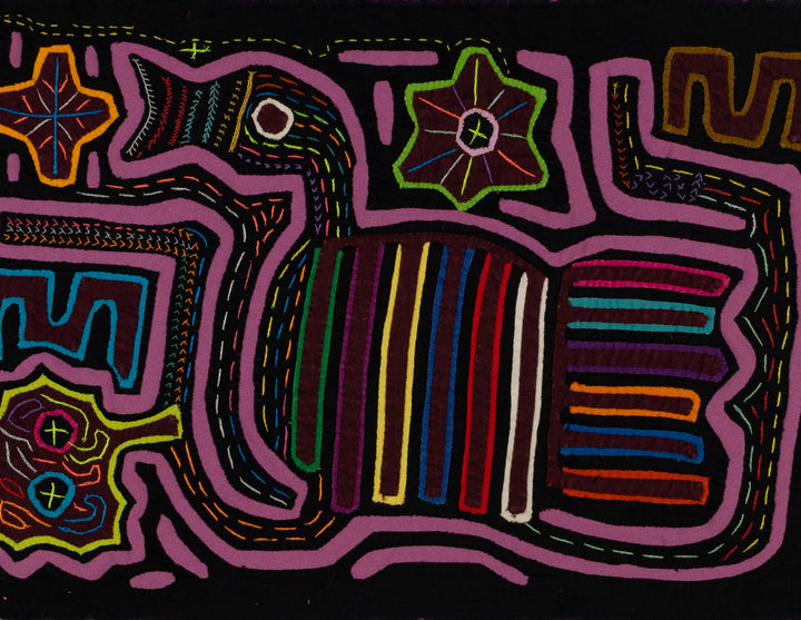 Traditional Purple And Black Song Bird Mola