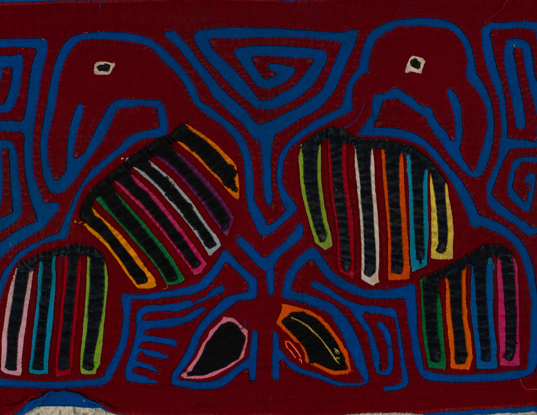 Traditional Burgundy And Blue Aw Shucks Bird Mola