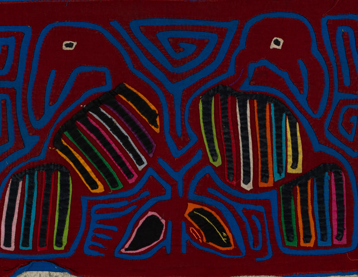 Traditional Burgundy And Blue Aw Shucks Bird Mola