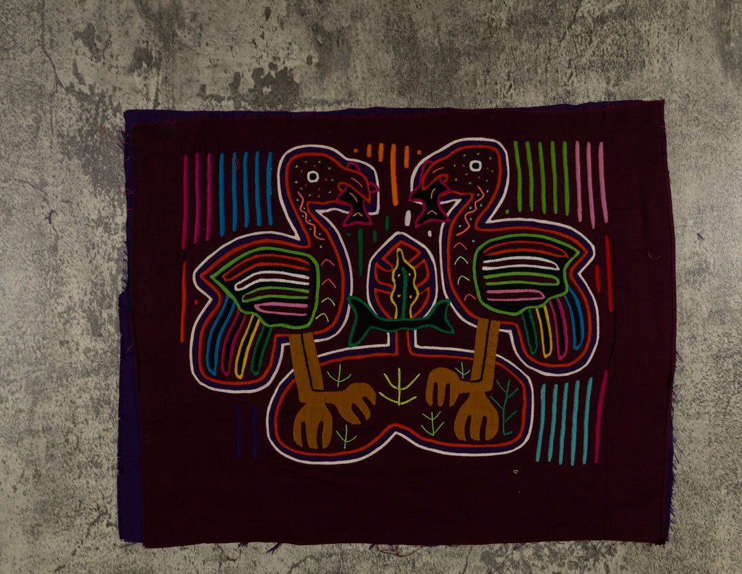 Maroon And White Heron Bird With Fish Mola