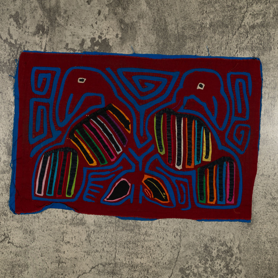 Traditional Burgundy And Blue Aw Shucks Bird Mola