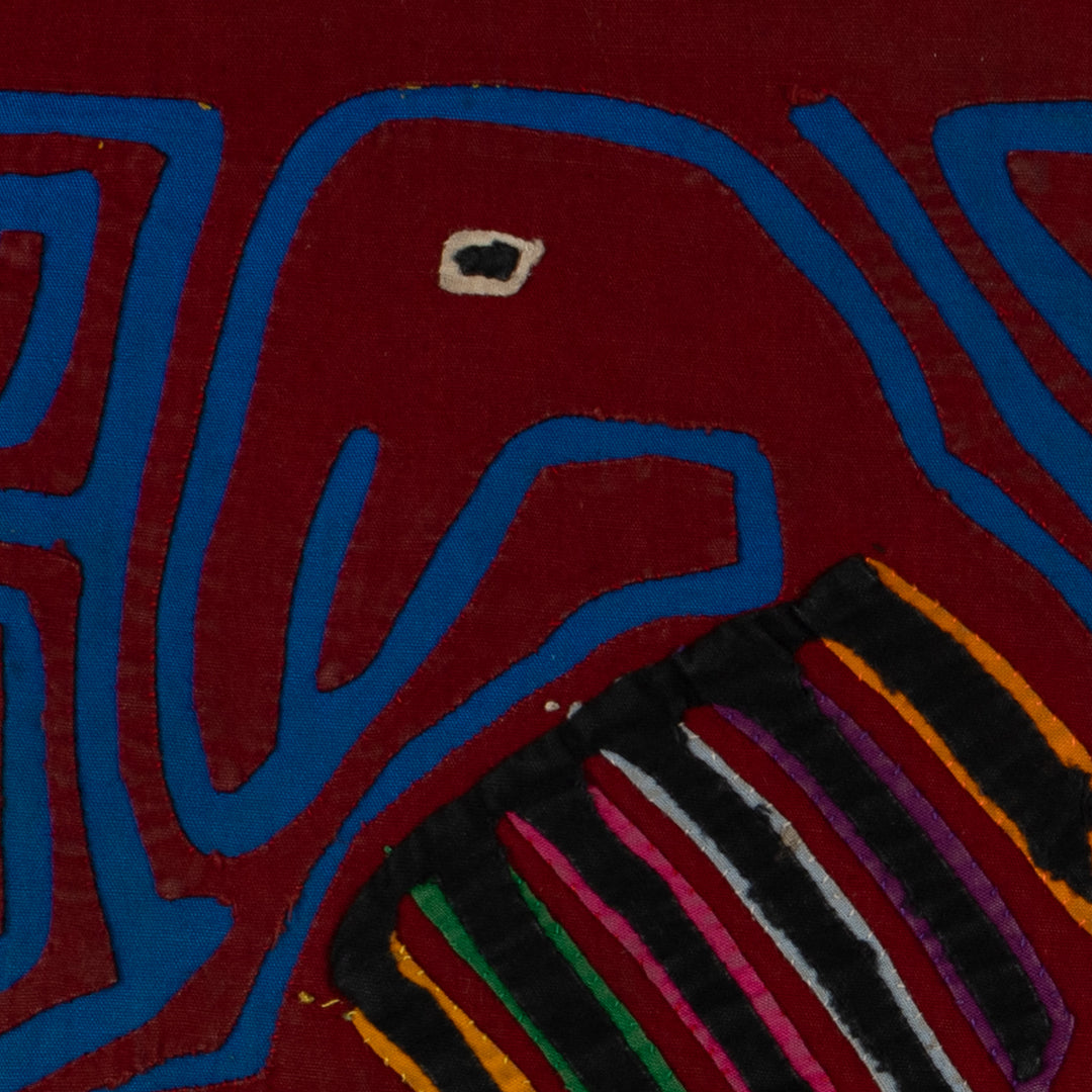 Traditional Burgundy And Blue Aw Shucks Bird Mola