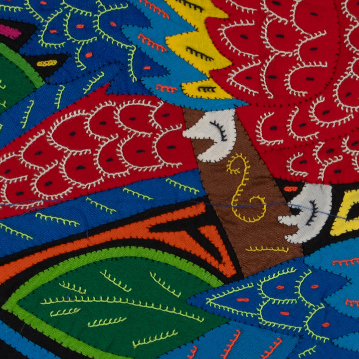 Fantasy Blue Red And Yellow Two Parrot Mola