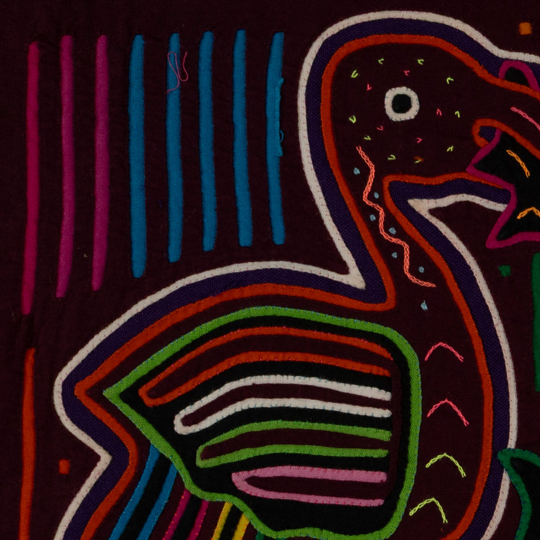 Maroon And White Heron Bird With Fish Mola