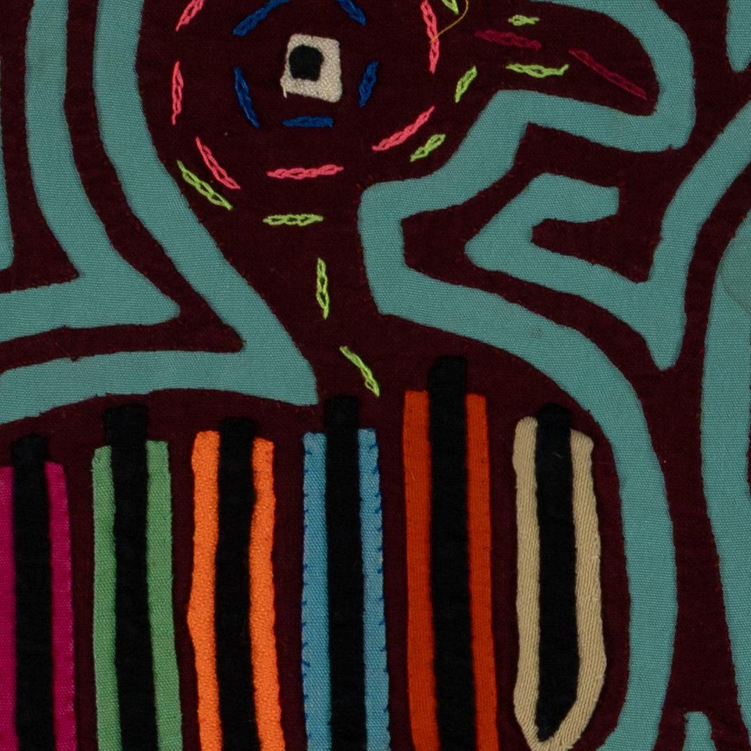 Classic Black And Turquoise Jungle Bird Mola