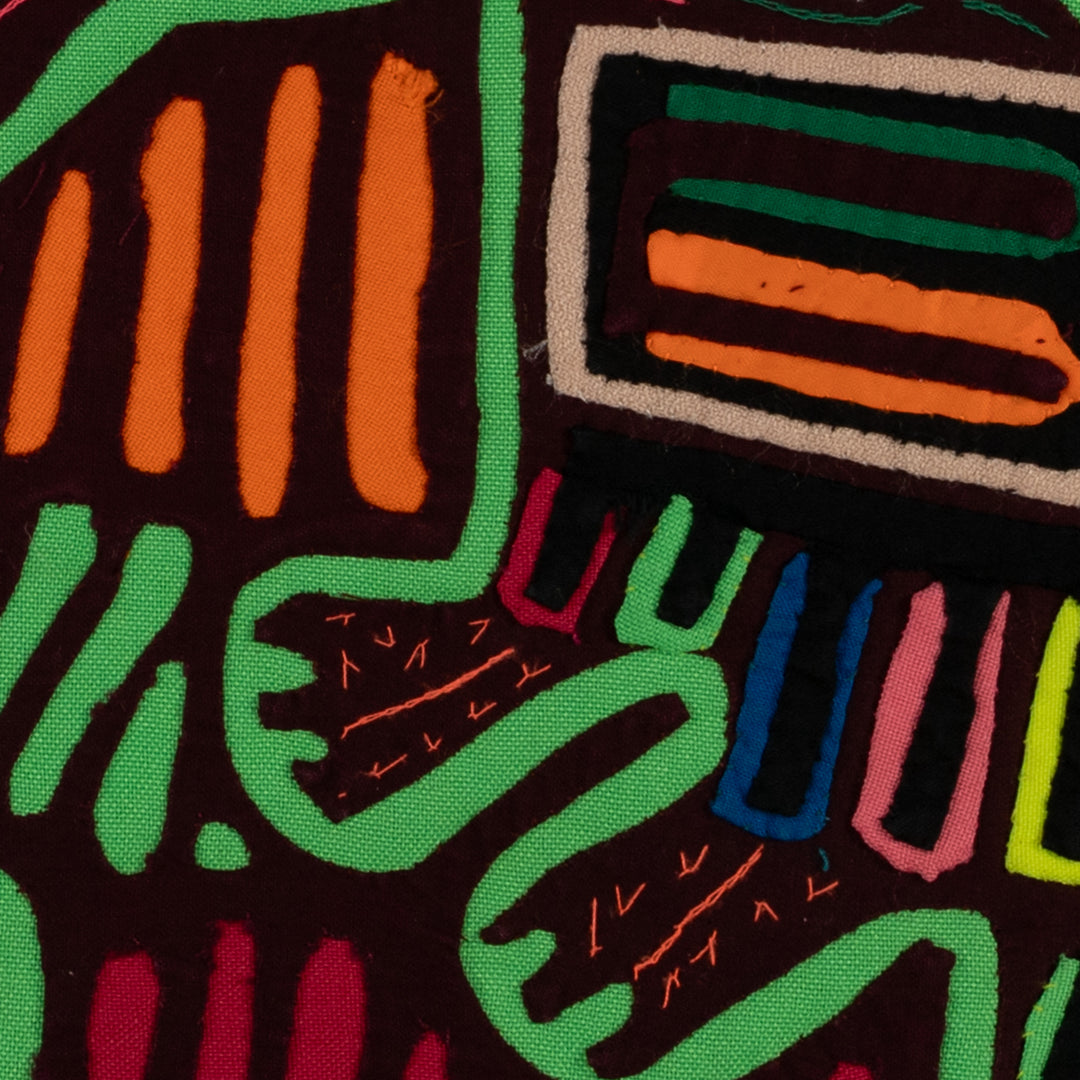 Burgundy And Green Mother And Son Mola