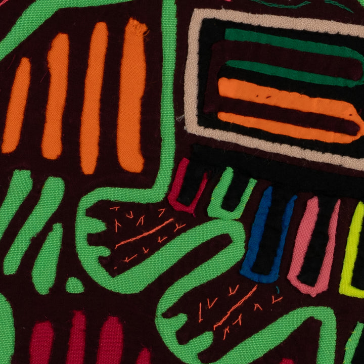 Burgundy And Green Mother And Son Mola