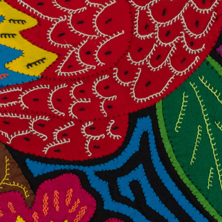 Fantasy Blue Red And Yellow Two Parrot Mola