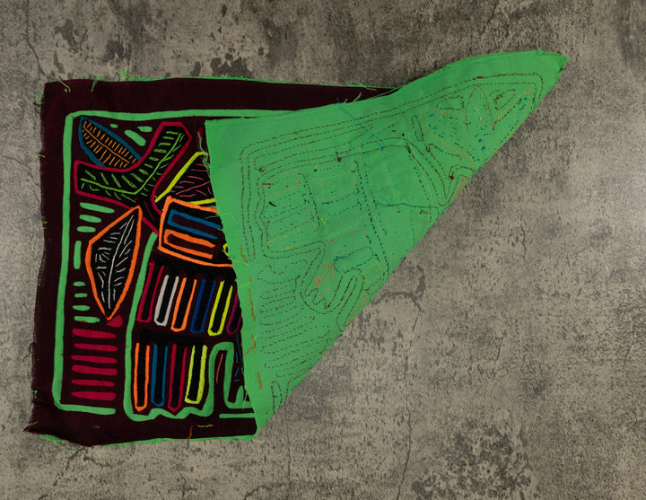 Burgundy And Green Mother And Son Mola