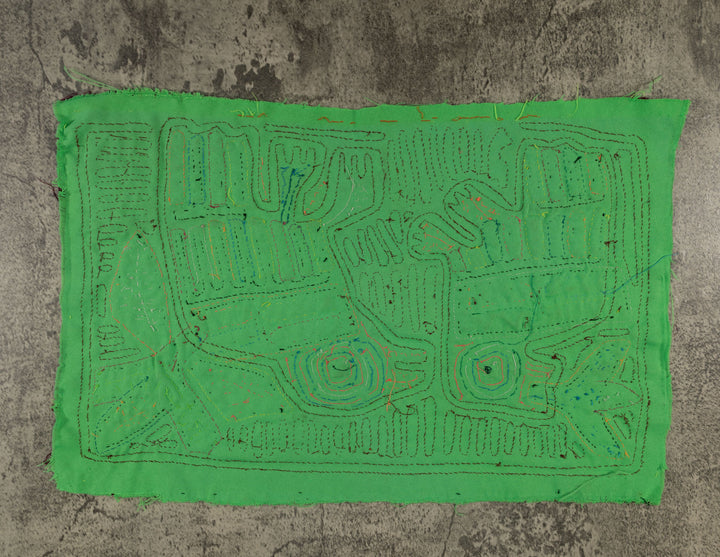 Burgundy And Green Mother And Son Mola