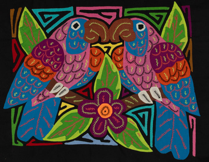 Fantasy Pink And Blue Two Parrot Bird Mola