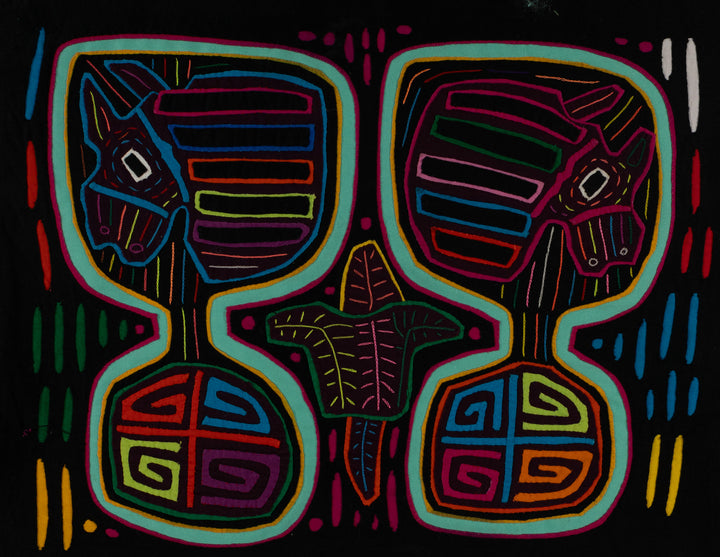 Multi-Color Puppy Dog In A Maraca Mola