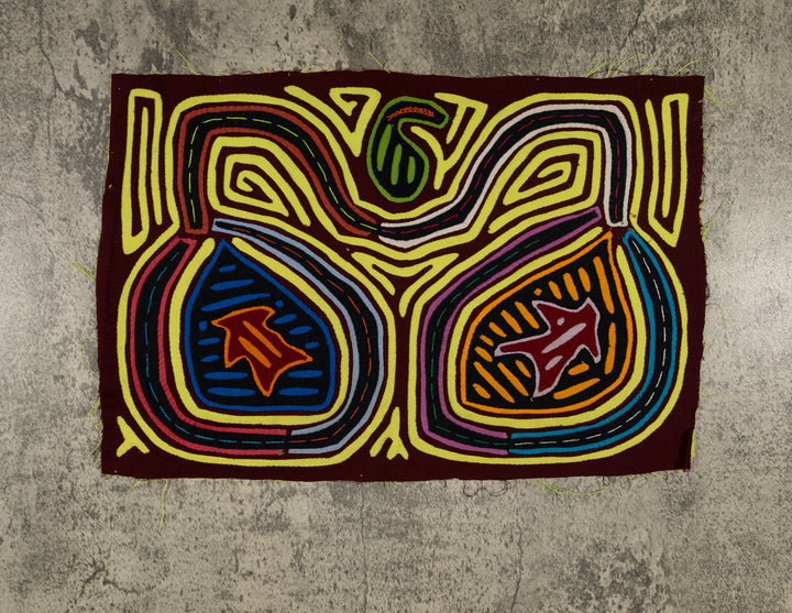 Traditional Burgundy And Yellow Classic Design Mola