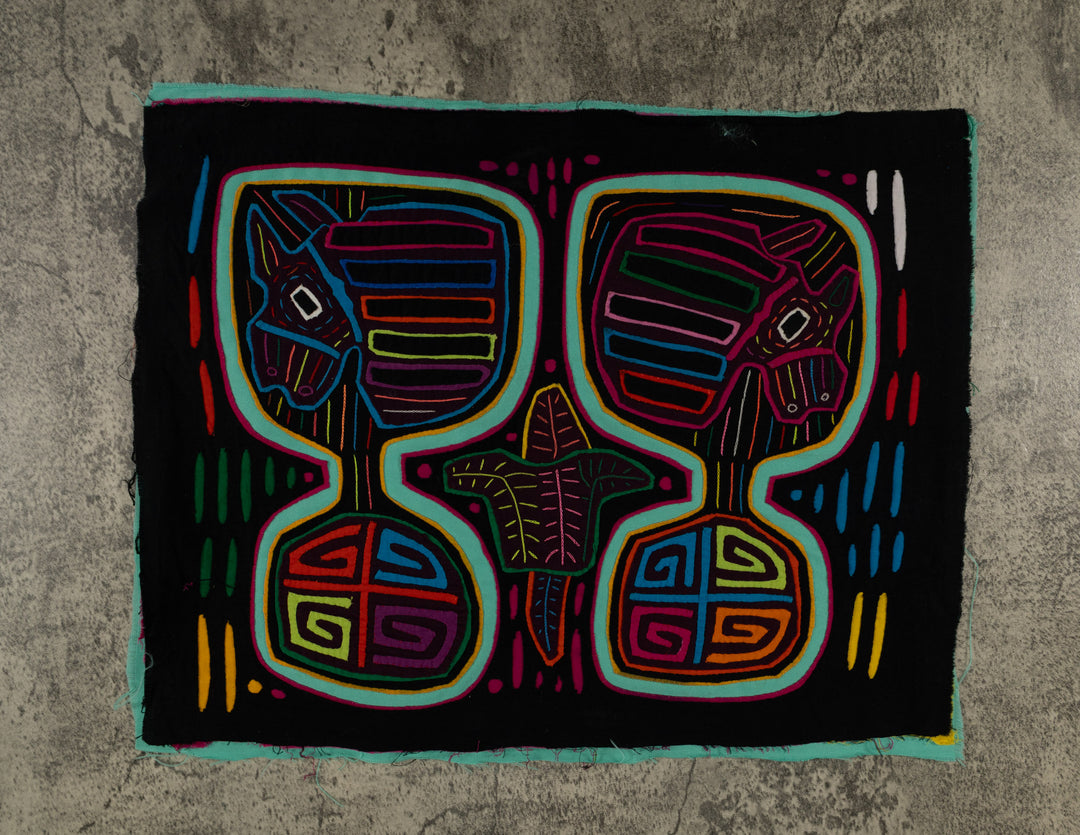 Multi-Color Puppy Dog In A Maraca Mola