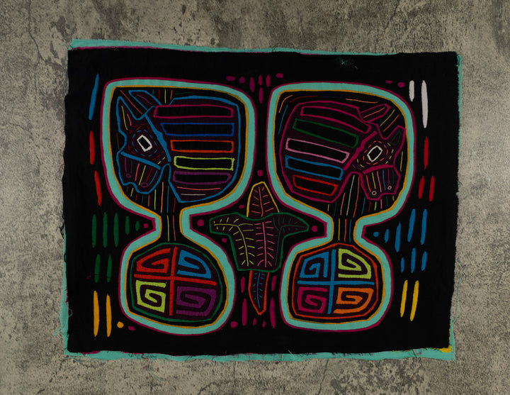 Multi-Color Puppy Dog In A Maraca Mola