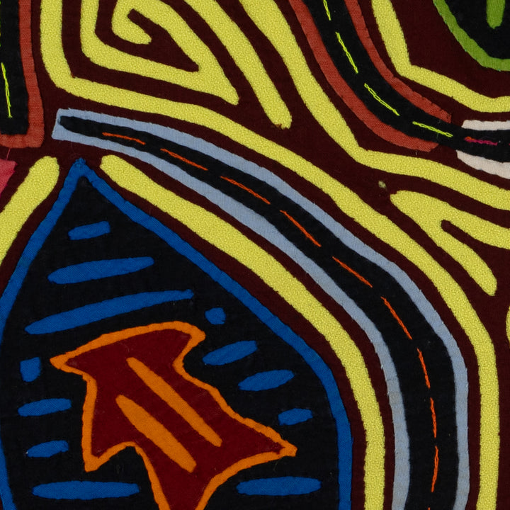 Traditional Burgundy And Yellow Classic Design Mola