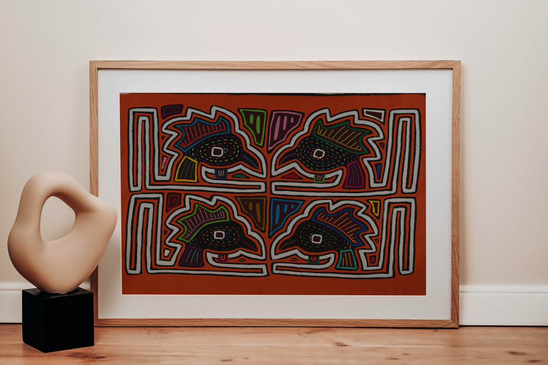 Classic Orange And White Bird Head Mola