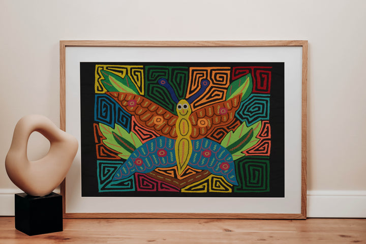 Fantasy Orange And Blue Parrot Bird Mola