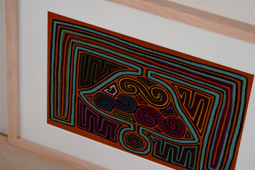 Traditional Orange And Turquoise Christmas Bell Mola