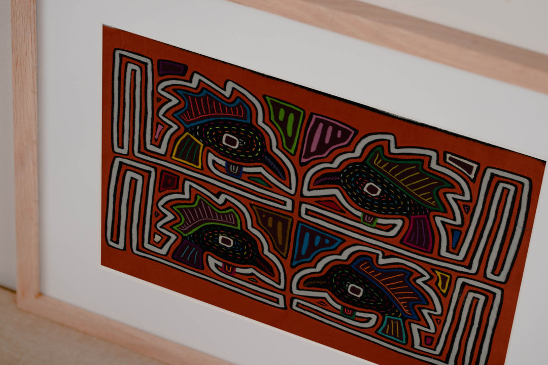 Classic Orange And White Bird Head Mola