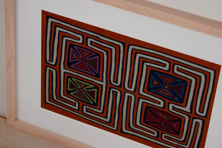 Orange And White Squares Of Life Mola