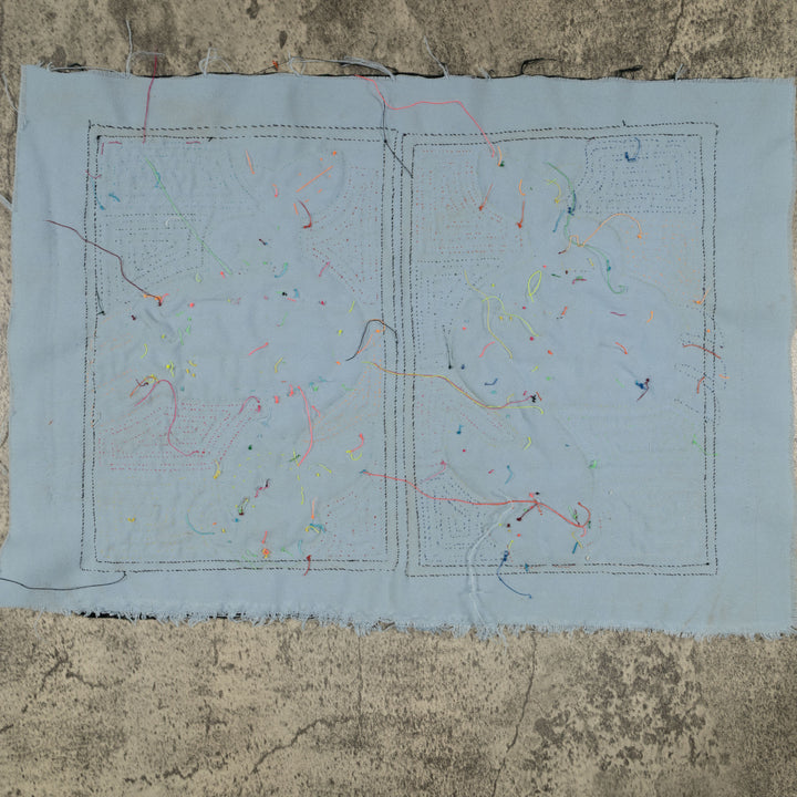 Traditional Black Blue And Red Barnyard Leader Mola