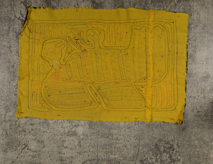 Traditional Rainbow Color Bird In Flight Mola