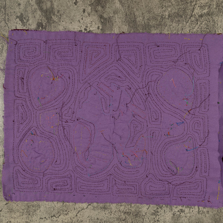 Traditional Purple On Purple Bird Mola