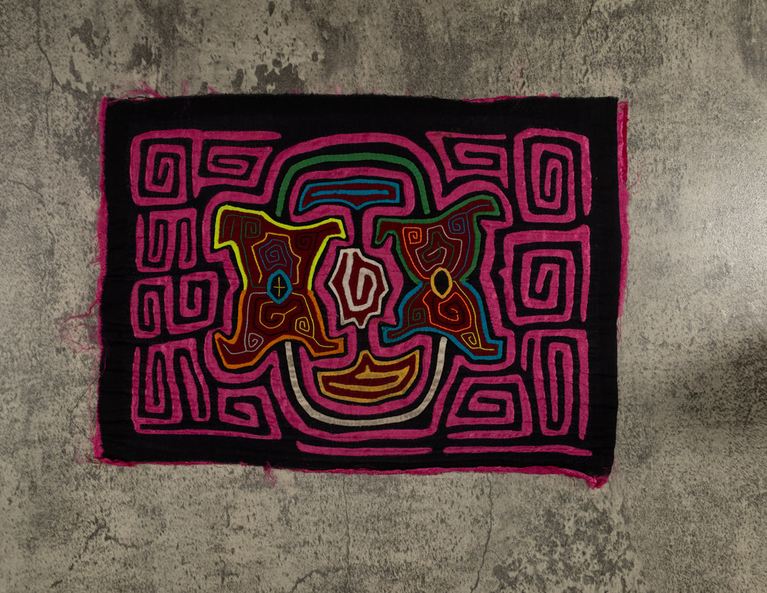 Traditional Hot Pink Floral Flower Mola