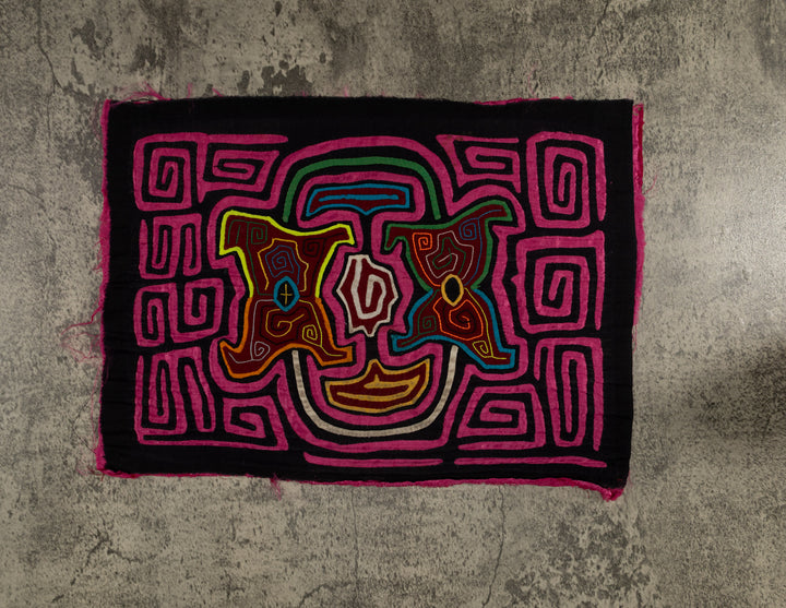 Traditional Hot Pink Floral Flower Mola