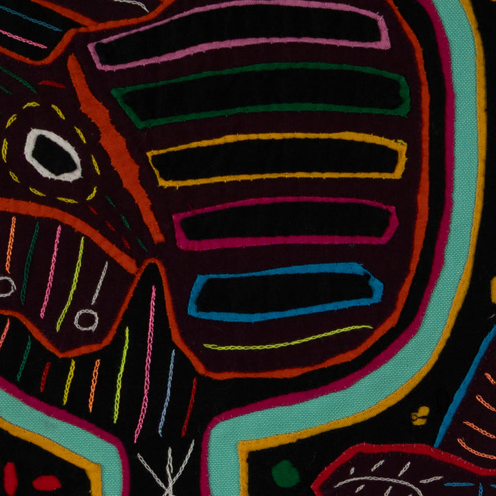 Multi-Color Puppy Dog In A Maraca Mola