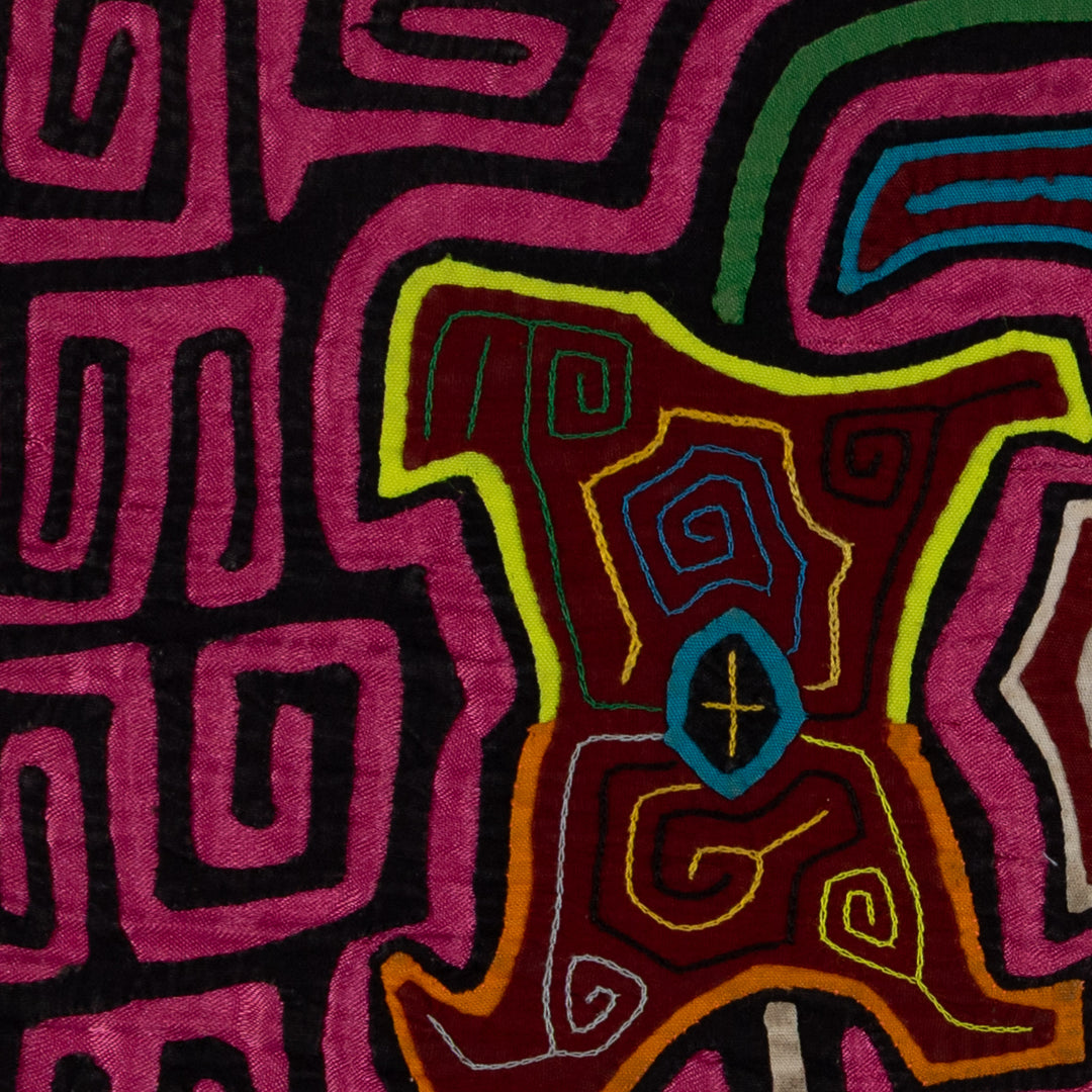 Traditional Hot Pink Floral Flower Mola