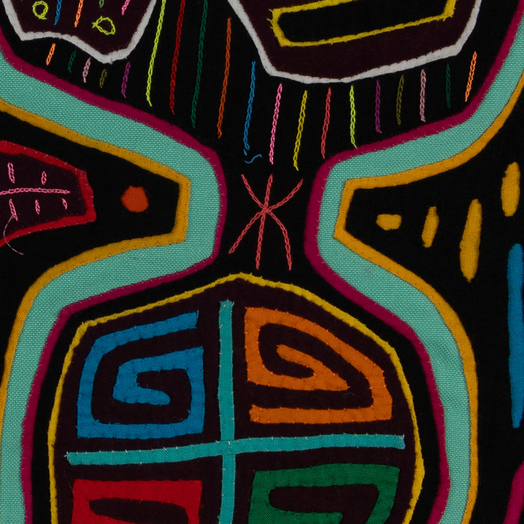 Multi-Color Puppy Dog In A Maraca Mola