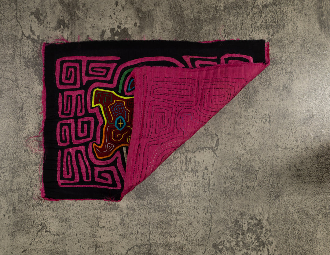 Traditional Hot Pink Floral Flower Mola