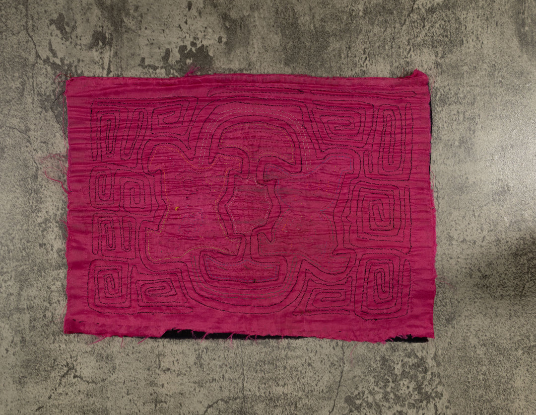 Traditional Hot Pink Floral Flower Mola