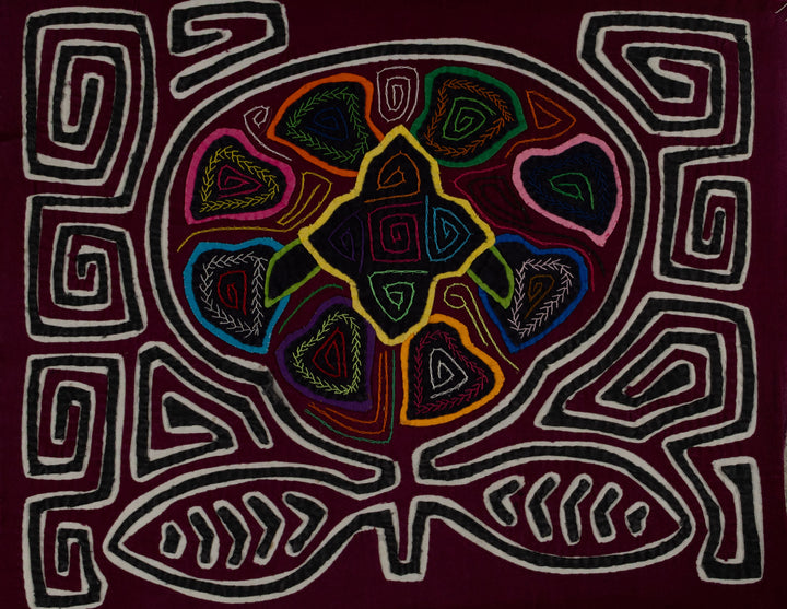 Classic Maroon Black And White Design Mola