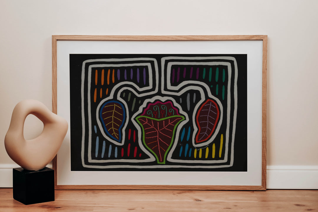 Classic Black And White Floral Flower Mola