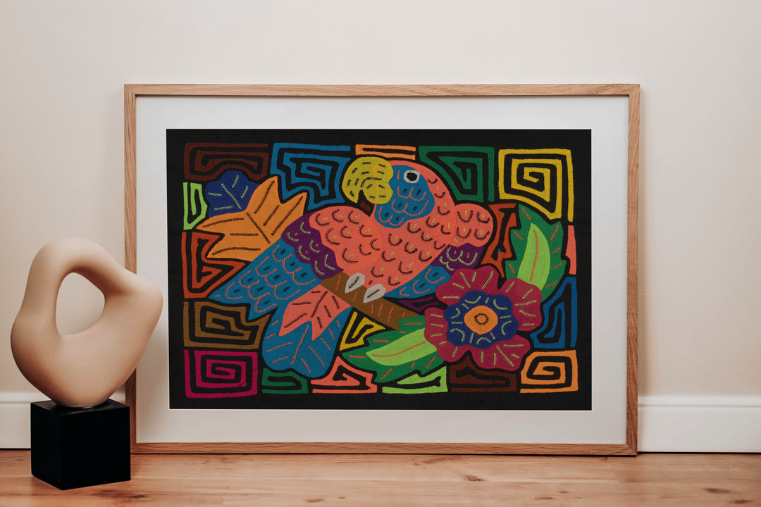 Fantasy Orange And Blue Parrot Bird Mola