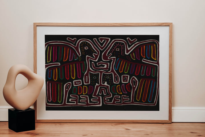 Traditional Red White and Black Family Affair Mola