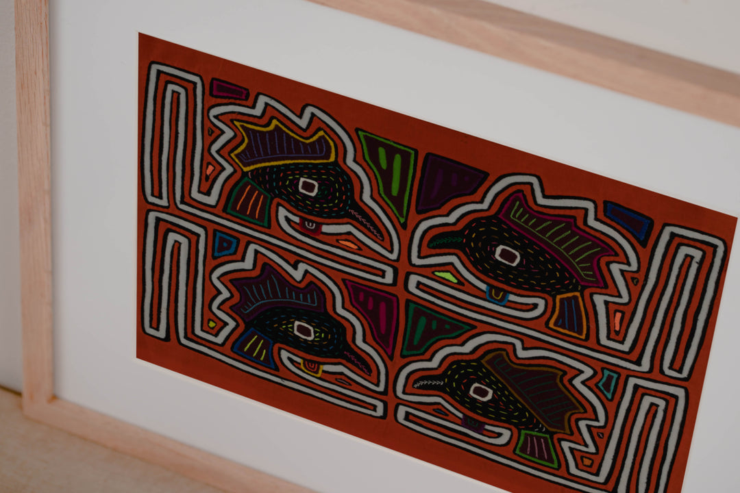 Classic White And Orange Bird Head Mola