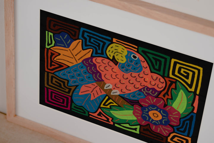 Fantasy Orange And Blue Parrot Bird Mola