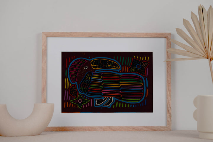 Maroon And Turquoise Jungle Bird Mola