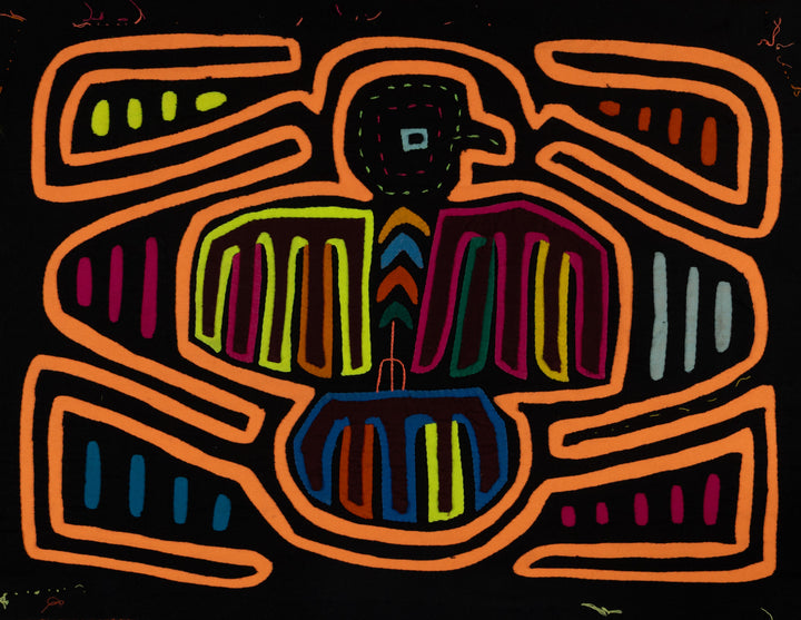 Classic Orange And Black Thunderbird Design Mola