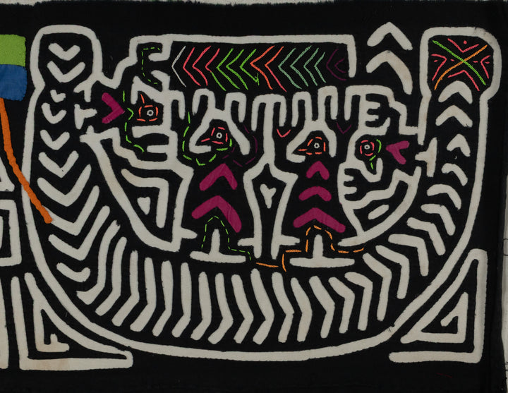 Classic Black And White Boat People Mola