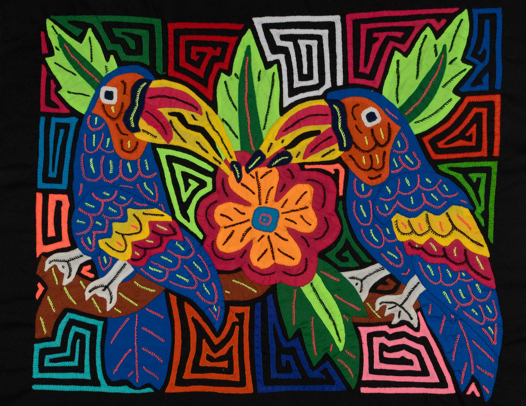 Fantasy Red Blue And Yellow Two Toucan Bird Mola