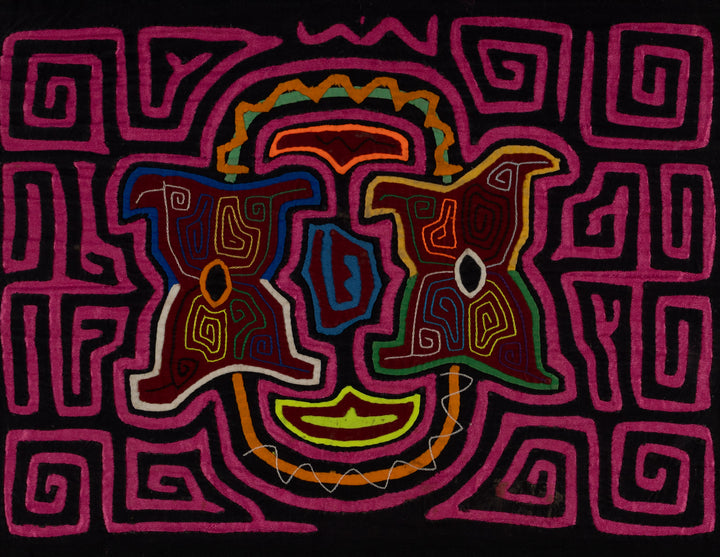 Traditional Hot Pink Floral Flower Mola