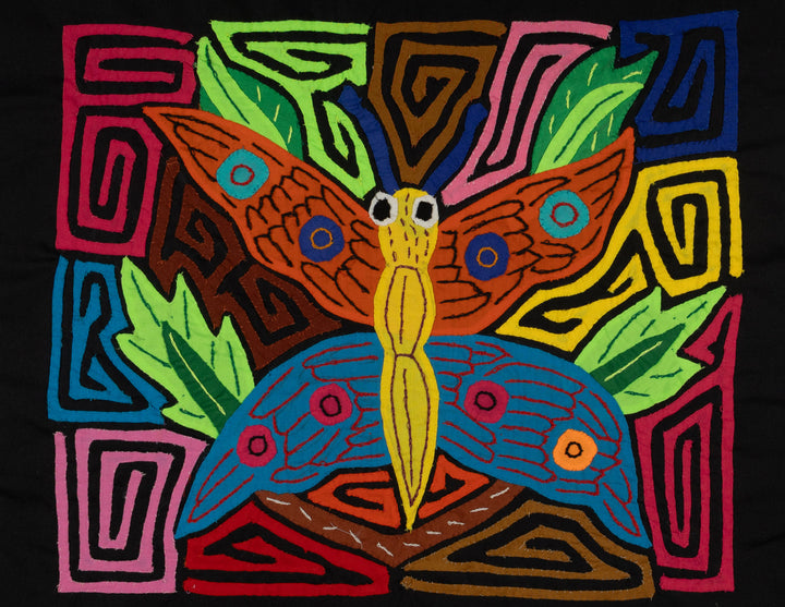 Yellow Jungle Morpho Butterfly with Leaves Mola