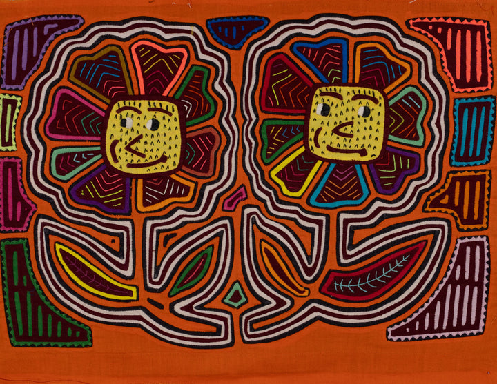 Traditional Orange And Yellow Sunflower Mola