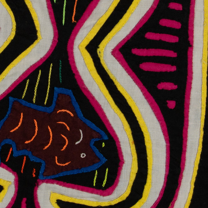 Traditional While Yellow And Pink Weird Fishbowl Mola